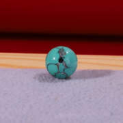 原矿绿松石圆珠单珠10mm 高瓷高蓝绿单颗湖北松石散珠S220260