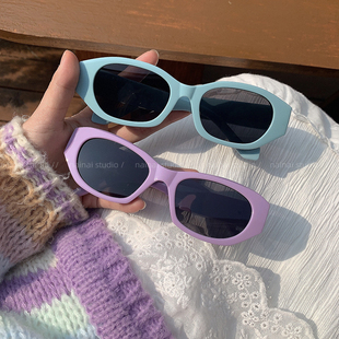 紫色+蓝色墨镜~独特小众，款2024年春季太阳眼镜，遮阳网红凹造型