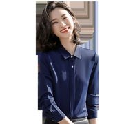 GDX2009职业衬衫女2020春季长袖时尚蝴蝶结工作正装白色衬衣