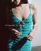 SP同款2023夏季女装青绿色条纹甜酷风鱼尾针织吊带长裙连衣裙