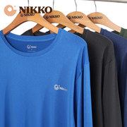 Nikko日高户外运动T恤长袖速干衣男春季打底衫透气吸汗快干衣圆领