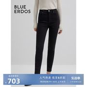 blueerdos秋冬修身黑色，铅笔裤女牛仔裤b236m3025