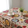 印尼异域地中海风情餐桌布桌旗亚麻民族风壁纸茶几布靠垫套花布艺