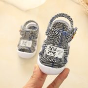 宝宝凉鞋夏0-1-2-3岁男女童布凉鞋婴儿防滑软底学步鞋透气沙滩鞋