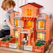 儿童手工建房子diy建筑，微缩模型小别墅洋楼，水泥砌墙男孩子女学生3