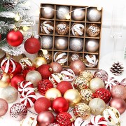 圣诞节装饰品彩绘电镀哑光圣诞彩球，6cm多多包圣诞树，装饰挂件挂饰