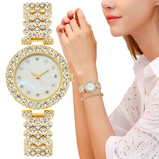2024跨境女士手链水钻石英手表休闲时尚百搭抖音同款女士腕表