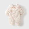 婴儿拜年衣服冬季加厚棉服新中式婴幼儿国风爬服女宝宝外出连体衣