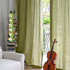 特宽幅2.8米雨天之绿纯亚麻，窗帘定制天然无甲醛家用小清新帘