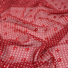 红色系白色细图案点，真丝剪花绡连衣裙上衣，旗袍桑蚕丝服装布料面料
