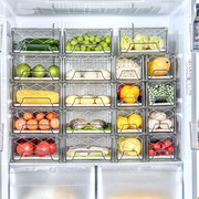 颜纳冰箱收纳盒抽屉式透明保鲜盒，pet冷藏多功能，冰箱储物盒小号(3