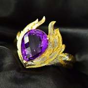 天然巴西紫水晶手镯意大利工艺s925纯银镶嵌欧美时尚大牌范儿