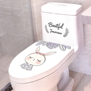 马桶贴画装饰搞笑盖创意，个性兔子卡通，卫生间厕所坐便防水贴纸可爱