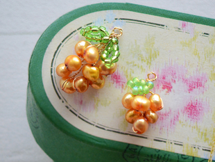rx49明艳艳的枇杷果带来能量聚财的黄金果(黄金果，)吊坠天然淡水珍珠耳饰