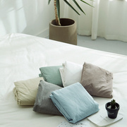 水洗棉色双人床笠单件 简约棉床单素色棉单人保护床罩单品