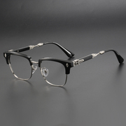 潮克罗心眼镜框复古大脸防蓝光男士镜架可配度数眼镜近视眼镜