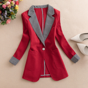 红色西装外套女2023年春季一粒扣扣设计感时尚气质百搭小西服