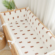 婴儿床围软包拼接床纯棉防撞套件，新生婴儿床上用品三四五套件定制