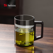 月牙杯玻璃加厚过滤泡茶杯子喝茶杯茶水分离耐高温个人专用绿茶杯