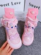 童鞋靴子2023冬季女童，加厚雪地靴中筒棉靴儿童中大童棉鞋防水