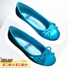 CENTRAL & CADIA 法式蝴蝶结芭蕾舞单鞋女真丝绸缎小蓝鞋平底鞋子