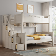 实木高低床上下床双层床两层子母床儿童上下铺木床带梯柜2米