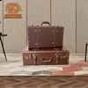 复古手提皮箱子旅行收纳整理道具箱仿古橱窗装饰行李箱服装店摆件