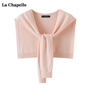 拉夏贝尔/La Chapelle薄款针织披肩外套女夏季空调房衬衫搭肩围巾