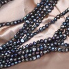 水之泪天然淡水黑珍珠项链，莫兰迪染色异形，4-8m巴洛克不规则两面光