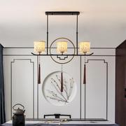新中式灯具长方形三头中国风禅意书房吧台茶室灯简约创意餐厅吊灯