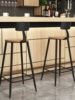 美式黑色铁艺吧台桌椅，现代简约酒吧，高脚椅子靠背椅实木复古高脚凳