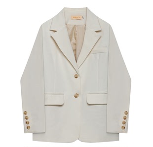 白色小西装外套2024秋大码韩版小众，设计英伦风，女士小西服西装外套