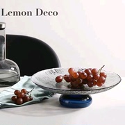 创意玻璃水果盘摆件样板房客厅茶几，时尚糖果盆，餐桌家用个性水果盘