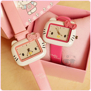 韩版可爱kt猫学生女，腕表hellokitty卡通儿童手表，果冻色女孩手表