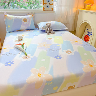 纯棉床笠单件全棉床罩防尘床垫保护罩全包防滑儿童床单三件套