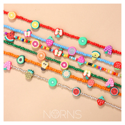Norns泫雅INS网红彩色水果米珠可爱柠檬西瓜葡萄柚子苹果杂果项链