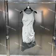 柚子mm2024年夏季圆领无袖假两件拼接个性图案包身显瘦辣妹背心裙