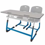 简约学生课桌椅双人，可调节高度桌椅教育培训机构中纤板课桌椅