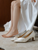 lusen绝美粗跟婚鞋高级感法式主，婚纱新娘鞋中跟不累脚平时可穿