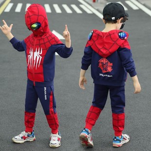 蜘蛛侠的衣服儿童男孩男童奥特曼服装童装套装外套cos万圣节服饰
