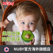 NUBY努比宝宝硅胶牙胶磨牙棒可水煮牙龈按摩器婴儿手抓宝宝咬咬胶