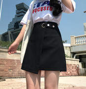 2019夏装大码女装半身裙胖mm韩版高腰不规则显瘦A字短裙200斤