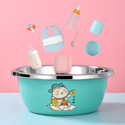 婴儿洗奶瓶专用盆彩色，消毒清洗沥水，304不锈钢食品级烫奶瓶清洗盆