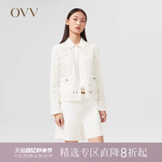 OVV春夏女装重工刺绣镂空花型圆领宽松休闲外套