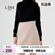 line春女装复古优雅小香风气质修身短裙半身裙ngskml8000