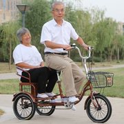 双人三轮车成m人老年脚踏车人力车老人代步车接送孩子