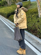 冬季工装羽绒棉服女韩系宽松设计感情侣小个子加厚冲锋衣外套