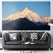 日照金山墙贴画北欧山水风景横幅客厅沙发背景墙床头画壁画自粘
