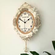 欧式田园艺术挂钟客厅天使卧室墙面挂表装饰静音创意树脂壁钟