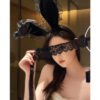兔耳朵禁欲系黑色蕾丝眼罩，2024新cos发箍发饰兔女郎性感辣妹拍照